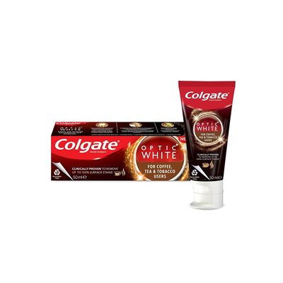 Colgate Optic White Kahve, Çay ve Tütün Kullananlar İçin Beyazlatıcı Diş Macunu 50 ml - 1