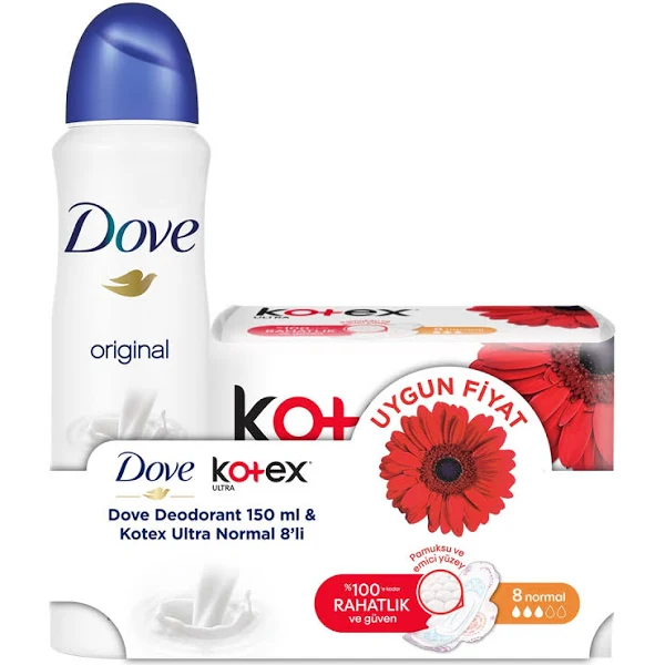 Dove Deodorant Original 150 ml + Kotex Normal - 1