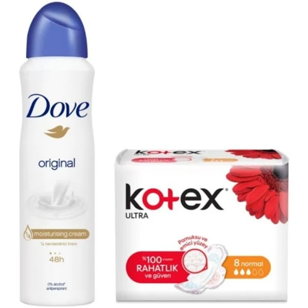 Dove Deodorant Original 150 ml + Kotex Normal - 2