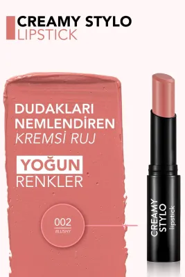 Flormar Creamy Stylo Yüksek Pigmentli & Yarı Parlak Bitişli Kremsi Ruj 002 - 2