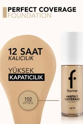 Flormar Perfect Coverage Yüksek Pigmentli & Yarı Parlak Bitişli SPF15 Fondöten 102 - 2