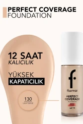 Flormar Perfect Coverage Yüksek Pigmentli & Yarı Parlak Bitişli SPF15 Fondöten 130 - 2