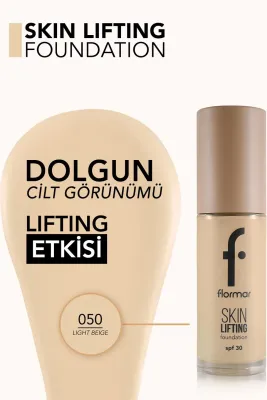 Flormar Skin Lifting Sıkılaştırıcı Bakım Yapan Kremsi Dokulu SPF 30 Fondöten 050 - 2