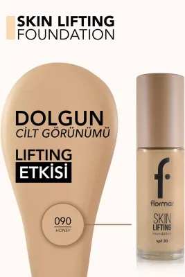 Flormar Skin Lifting Sıkılaştırıcı Bakım Yapan Kremsi Dokulu SPF 30 Fondöten 090 - 2