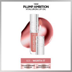 Loreal Paris Plump Ambition Hyaluron Nemlendirici Dudak Parlatıcısı - 601 Worth It - Loreal Paris