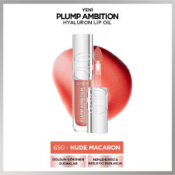 Loreal Paris Plump Ambition Hyaluron Nemlendirici Dudak Parlatıcısı - 650 Nude Macaron - Loreal Paris