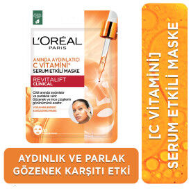 Loreal Paris Revitalift Clinical Anında Aydınlatıcı C Vitamini Serum Etkili Maske 26 gr - 1