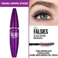 Maybelline New York Volum' Express Falsies Black Drama Takma Kirpik Etkili Siyah Maskara - Maybelline