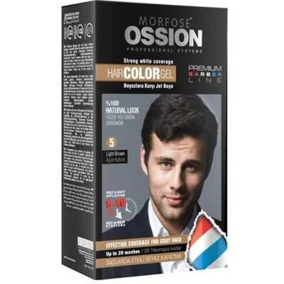 Morfose Ossion Men Jel Saç Boyası 5 Light Brown Açık Kahverengi - 1