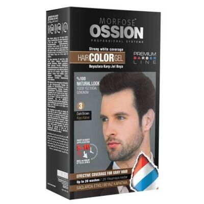 Morfose Ossion Men Jel Saç Boyası 3 Dark Brown Koyu Kahve - 1