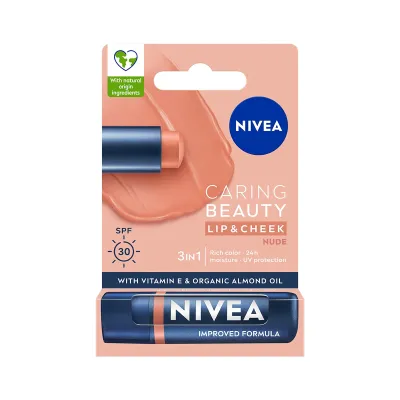 Nivea Caring Beauty Dudak Bakım Kremi Nude - 1