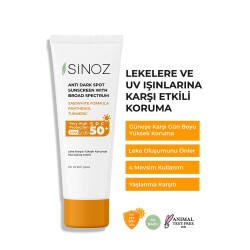 Sinoz Spf 50+ Leke Karşıtı Yüksek Koruyucu Normal ve Kuru Ciltler İçin Yüz Güneş Kremi 50 ml - 2