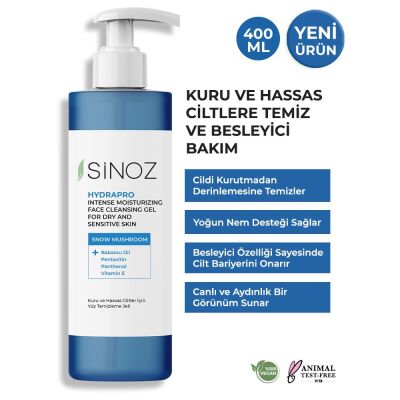 Sinoz Hydrapro Kuru ve Hassas Ciltler İçin Yüz Temizleme Jeli 400 ml - 1