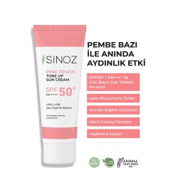 Sinoz Pink Touch Spf 50+ Cilt Aydınlatıcı Ton Eşitleyici Pembe Yüz Güneş Kremi 50 ml - 2