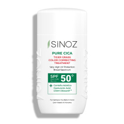 Sinoz Spf50+ Pure Cica Tiger Grass Anında Ton Eşitleyici Sıvı Güneş Kremi - Mineral Filtre 50 ml - Sinoz